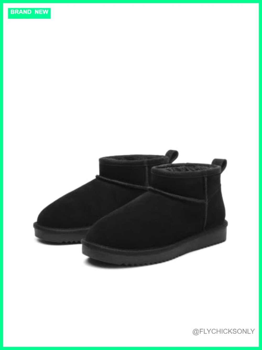 Suede Ankle Winter Boots Faux Fur Lined Slip-On Snow Booties